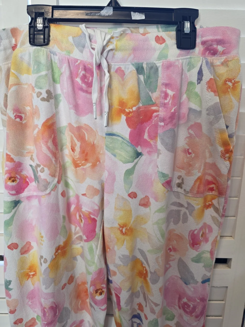 P.J. Salvage Pastel Watercolor Lounge Pants MED WAIST 15 FLAT PLUS STRETCH 1483